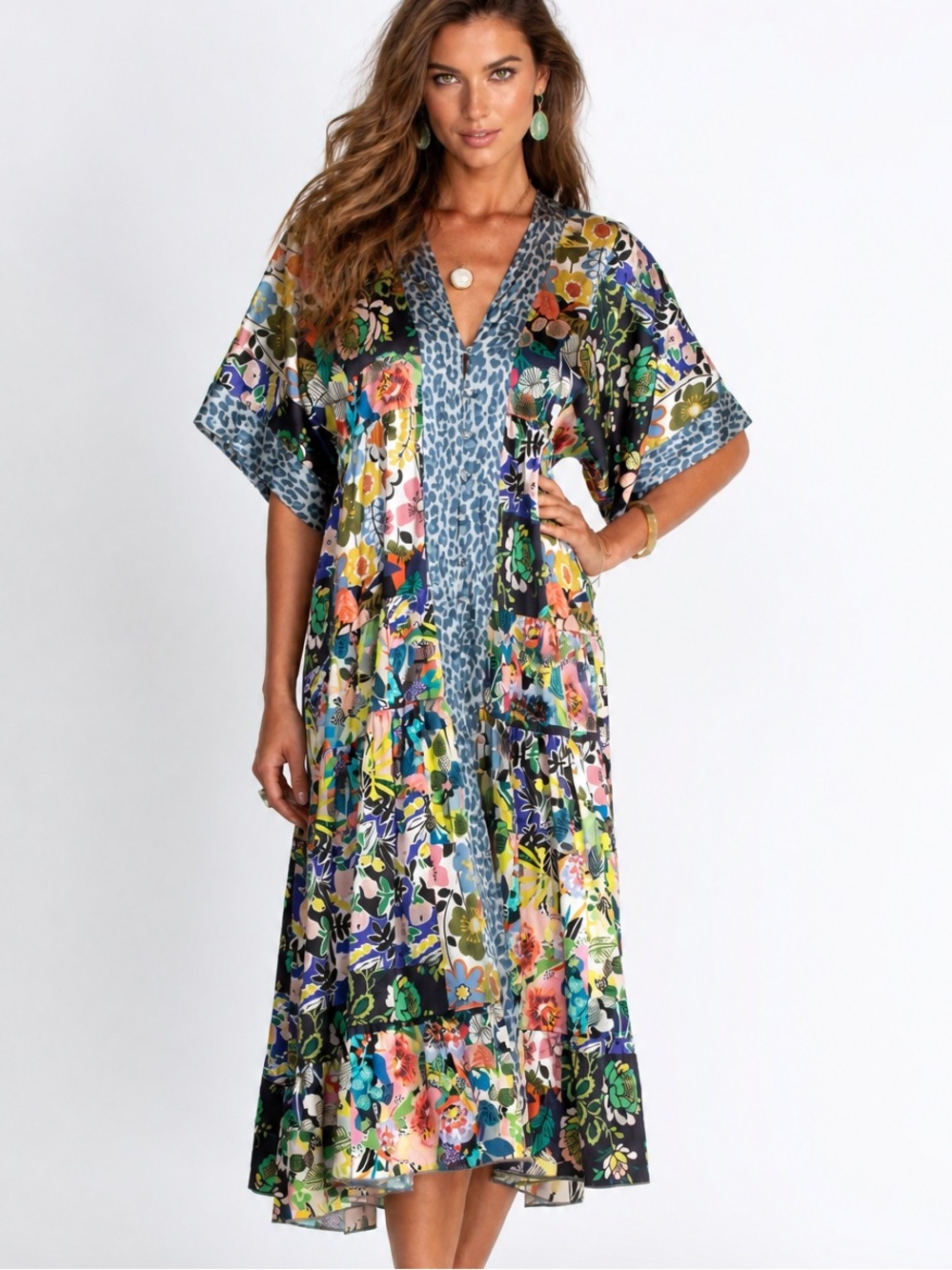 Johnny Was silk Chelsea Sea Gardens Kimono/dress NWT - Picture 2 of 13